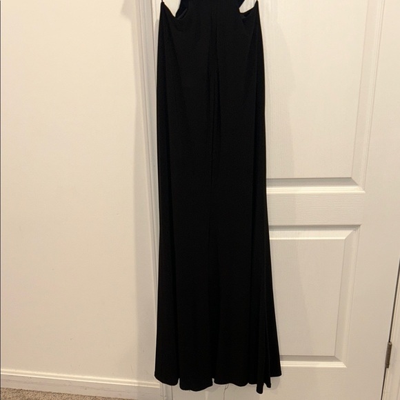 City Studio black evening gown with midriff cutouts and a side slit, Size 7 - Picture 6 of 8